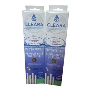 2x Arrow Cleara 4-Filter Refill Value Pack (2pk of 4) Replacement Water Filters